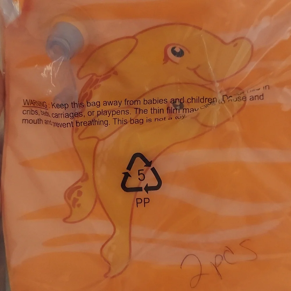 🆕 🎁 10/$25 New 4 dolphin arm floaties. Dolphin images.